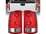 OE Style Tail Lights; Chrome Housing; Red Lens (07-13 Sierra 1500)