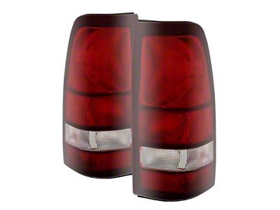 OE Style Tail Lights; Chrome Housing; Red Smoked Lens (99-06 Sierra 1500 Fleetside)