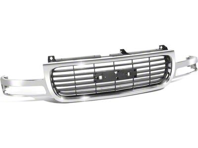 OE Style Upper Replacement Grille; Chrome/Matte Black (99-02 Sierra 1500)