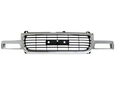 OE Style Upper Replacement Grille; Chrome/Black (99-02 Sierra 1500)