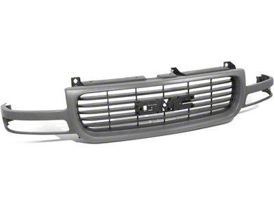 OE Style Upper Replacement Grille; Matte Black/Textured Gray (99-02 Sierra 1500)