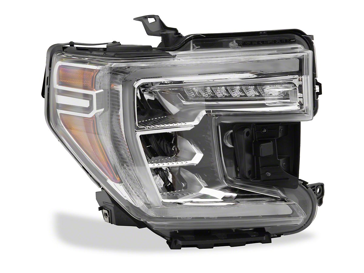 Sierra 1500 OEM Style Full LED Headlight; Black Housing; Clear 