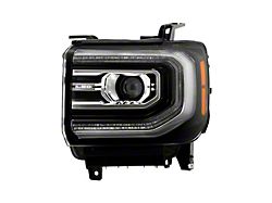 OEM Style Full LED Projector Headlight with DRL; Black Housing; Clear Lens; Driver Side (16-18 Sierra 1500 Denali)