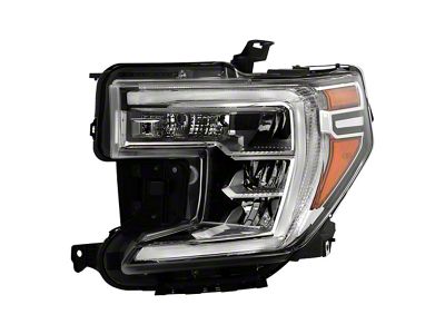 OEM Style Headlight; Chrome Housing; Clear Lens; Driver Side (19-21 Sierra 1500 w/ Factory Halogen Headlights; 2022 Sierra 1500 Limited w/ Factory Halogen Headlights)