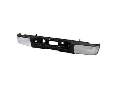 OEM Style Steel Rear Bumper; Not Pre-Drilled for Backup Sensors; Chrome (07-13 Sierra 1500)