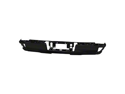 OEM Style Steel Rear Bumper Shell; Not Pre-Drilled for Backup Sensors; Black (14-18 Sierra 1500)