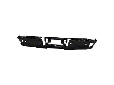 OEM Style Steel Rear Bumper Shell; Pre-Drilled for Backup Sensors; Black (14-18 Sierra 1500)