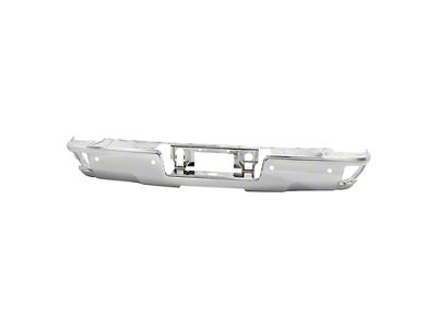 OEM Style Steel Rear Bumper Shell; Pre-Drilled for Backup Sensors; Chrome (14-18 Sierra 1500)