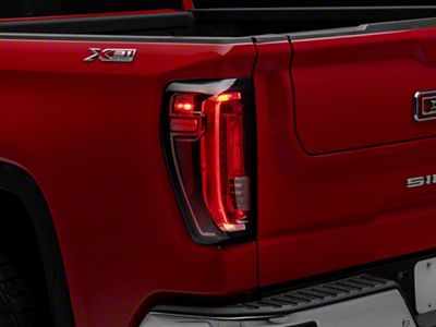 OEM Style Tail Light; Black Housing; Red/Clear Lens; Driver Side (19-25 Sierra 1500 w/ Factory LED Tail Lights)