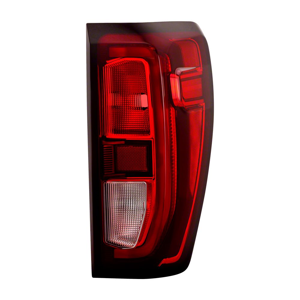 Sierra 1500 OEM Style Tail Light; Black Housing; Red/Clear Lens