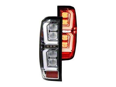 OLED Tail Lights; Chrome Housing; Clear Lens (19-24 Sierra 1500 w/ Factory Halogen Tail Lights)