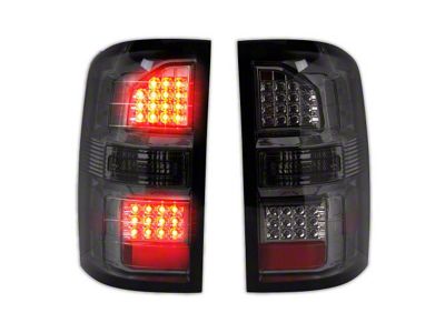 Performance LED Tail Lights; Chrome Housing; Smoked Lens (14-18 Sierra 1500 w/ Factory Halogen Tail Lights)