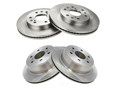 Plain Vented 6-Lug Rotors; Front and Rear (07-18 Sierra 1500)