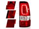Plank Style LED Tail Lights; Chrome Housing; Red/Clear Lens (99-02 Sierra 1500 Fleetside)