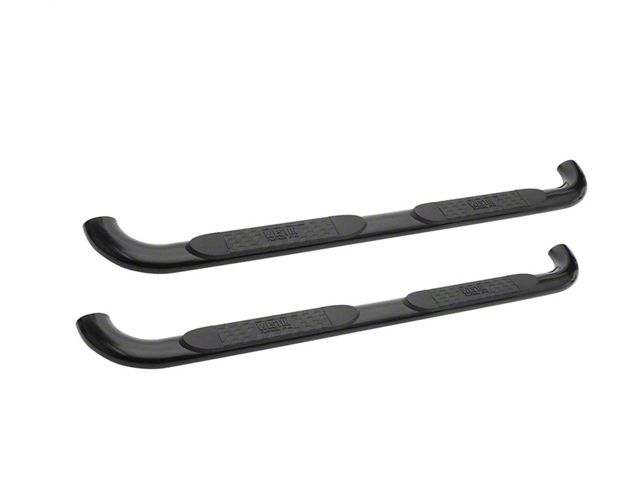 Platinum 4-Inch Oval Side Step Bars; Black (19-24 Sierra 1500 Double Cab)