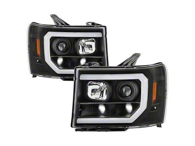 Platinum Series Headlights; Black Housing; Clear Lens (07-13 Sierra 1500)