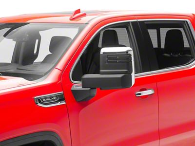 Powered Adjustable Heated Manual Extendable Towing Mirrors with Smoked LED Turn Signals; Chrome (19-25 Sierra 1500)