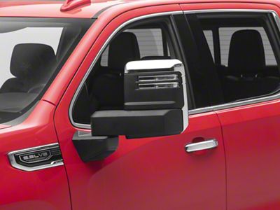 Powered Adjustable Heated Manual Extendable Towing Mirrors with Clear LED Turn Signals; Chrome (19-25 Sierra 1500)