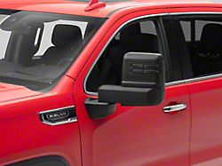 Powered Adjustable Heated Manual Extendable Towing Mirrors with Smoked LED Turn Signals; Black (19-26 Sierra 1500)