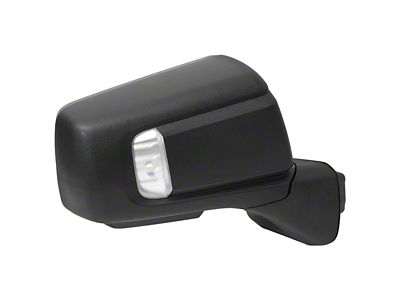 Powered Heated Auto-Fold Mirror with BSD, Puddle Light and Auxiliary Light; Textured Black; Passenger Side (19-25 Sierra 1500)