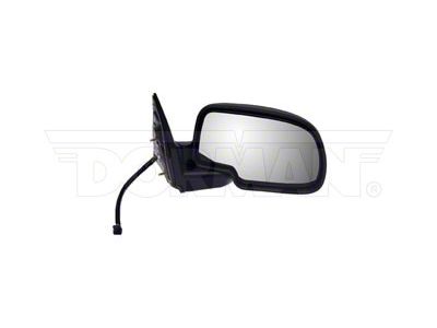 Powered Heated Manual Fold Side Mirror without Turn Signal and Puddle Light; Passenger Side; Textured Black (03-06 Sierra 1500)