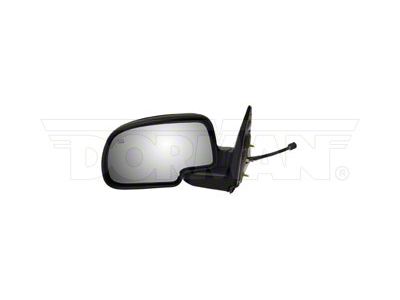 Powered Heated Manual Fold Side Mirror without Turn Signal and Puddle Light; Driver Side; Textured Black (03-06 Sierra 1500)
