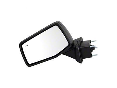 Powered Heated Manual Folding Mirror with Blind Spot Detection; Textured Black; Driver Side (19-25 Sierra 1500)