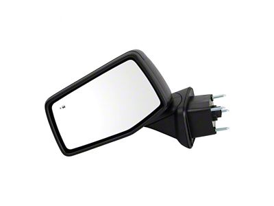 Powered Heated Manual Folding Mirror with Blind Spot Detection; Textured Black; Driver Side (19-24 Sierra 1500)