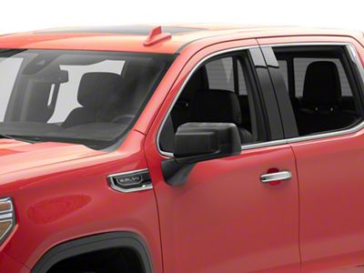 Powered Heated Manual Folding Mirror with Spotter Glass; Textured Black; Driver Side (19-24 Sierra 1500)