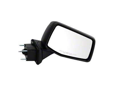 Powered Heated Manual Folding Mirror with Temperature Sensor; Textured Black; Passenger Side (19-24 Sierra 1500)
