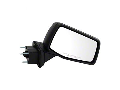 Powered Heated Manual Folding Mirror with Temperature Sensor; Textured Black; Passenger Side (19-25 Sierra 1500)