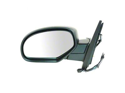 Powered Heated Manual Folding Mirror; Textured Black; Driver Side (07-13 Sierra 1500)