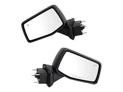 Powered Heated Manual Folding Mirrors with Blind Spot Detection; Textured Black (19-24 Sierra 1500)