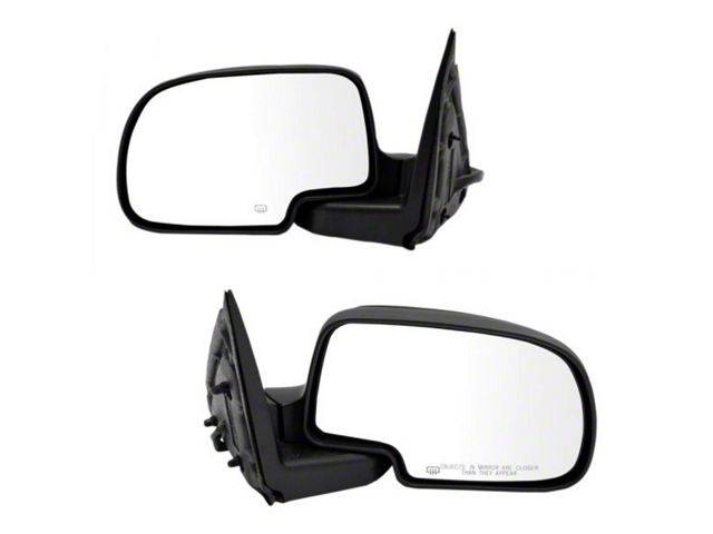 Powered Heated Manual Folding Mirrors; Flat Black (03-06 Sierra 1500)