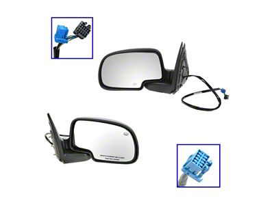 Powered Heated Manual Folding Mirrors; Textured Black (03-06 Sierra 1500)