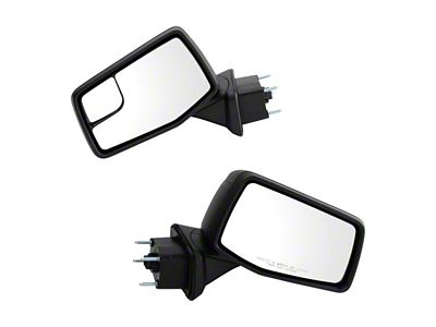 Powered Heated Manual Folding Mirrors with Spotter Glass; Textured Black (19-25 Sierra 1500)