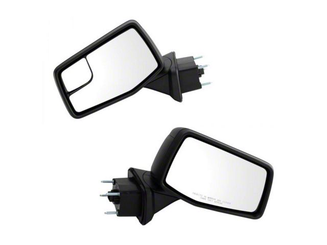 Powered Heated Manual Folding Mirrors with Spotter Glass; Textured Black (19-24 Sierra 1500)
