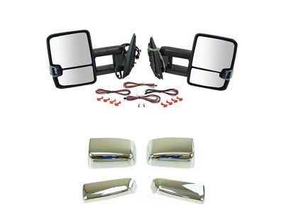 Powered Heated Manual Folding Towing Mirrors with Black and Chrome Caps (07-13 Sierra 1500)