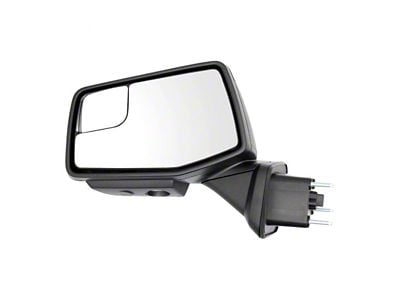 Powered Heated Memory Power Folding Mirror with Puddle Light and Spotter Glass; Textured Black; Driver Side (19-24 Sierra 1500)