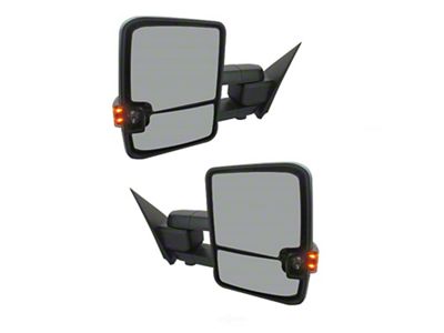 Powered Heated Memory Power Folding Towing Mirrors with Black and Chrome Caps (14-18 Sierra 1500)