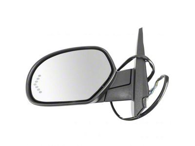 Powered Heated Memory Side Mirror; Textured Black; Driver Side (07-08 Sierra 1500)