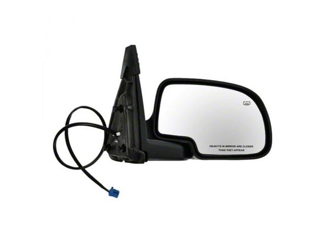 Powered Heated Mirror; Gloss Black; Passenger Side (03-06 Sierra 1500)