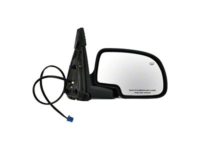 Powered Heated Mirror; Gloss Black; Passenger Side (03-06 Sierra 1500)