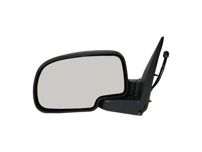 Powered Heated Mirror with Puddle Light; Flat Black; Driver Side (03-06 Sierra 1500)