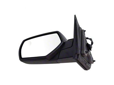 Powered Heated Mirror with Spotter Glass; Textured Black; Driver Side (14-18 Sierra 1500)