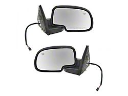 Powered Heated Mirrors with Puddle Lights; Gloss Black (03-06 Sierra 1500)