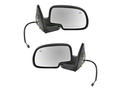 Powered Heated Mirrors with Puddle Lights; Gloss Black (03-06 Sierra 1500)