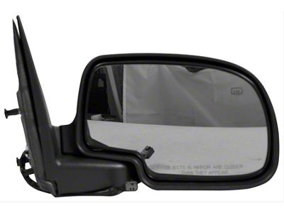 Replacement Powered Heated Non-Foldaway Side Mirror; Passenger Side; Gloss Black Cap (99-02 Sierra 1500)