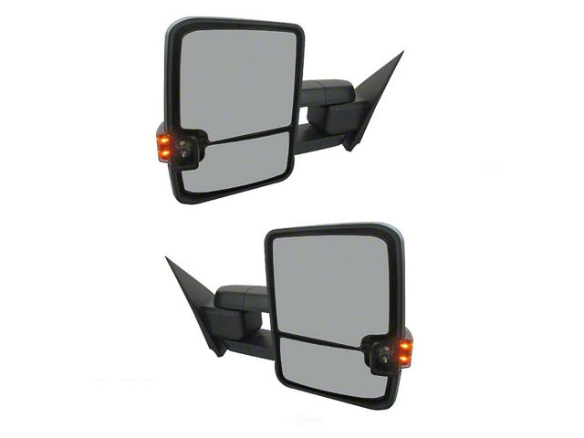Powered Heated Power Folding Towing Mirrors with Black and Chrome Caps (14-18 Sierra 1500)