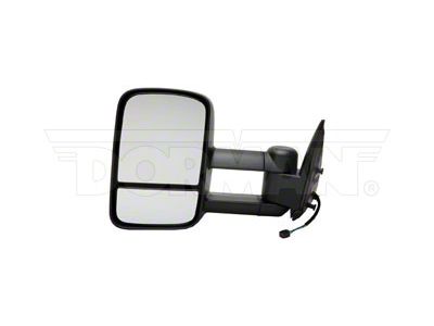 Powered Heated Side Mirror; Driver Side; Black (99-02 Sierra 1500 w/ Towing Package)